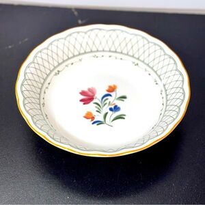 Nikko Japan Floral Patterned Ceramic Bowl Dish Scalloped Lattice 9.5x2.5”